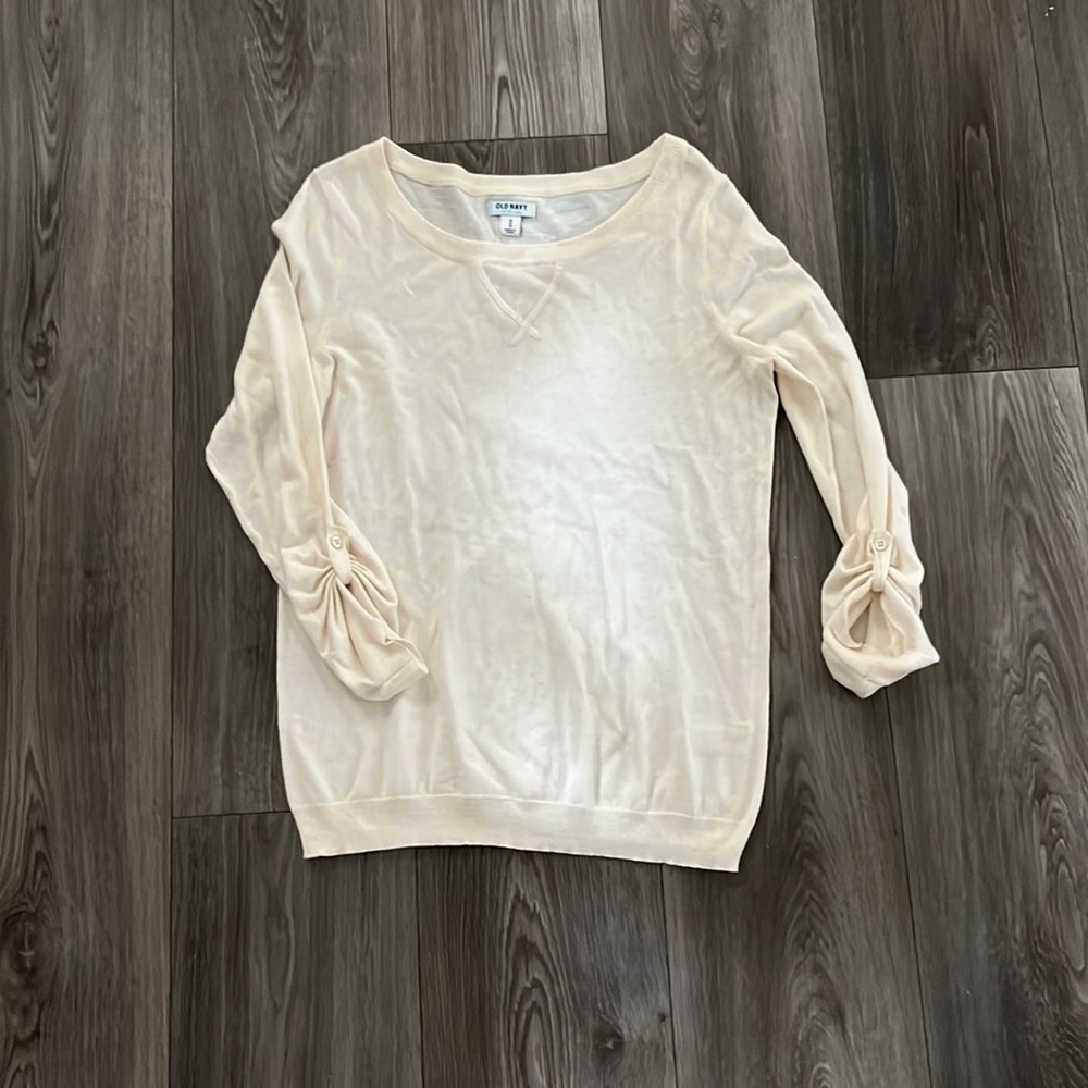 ❤️ 3 for $15 ❤️ old navy cream with pink flecks sweater shirt size m